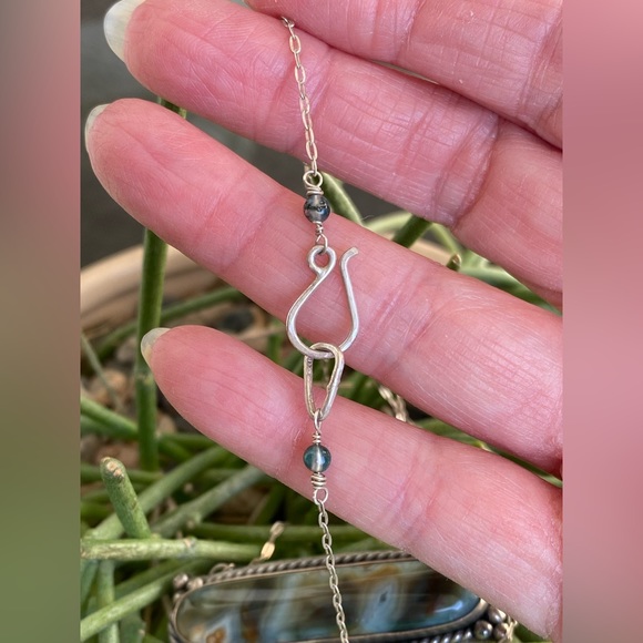 Frogskin Jasper Sterling Bar Necklace - Picture 6 of 6